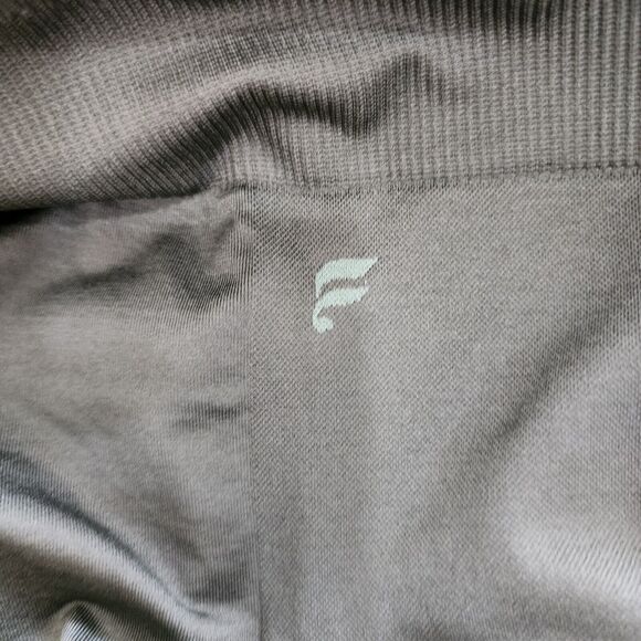 Fabletics Size Large High Rise Seamless Crop Moto Leggings Pants Dark Green - Picture 6 of 7